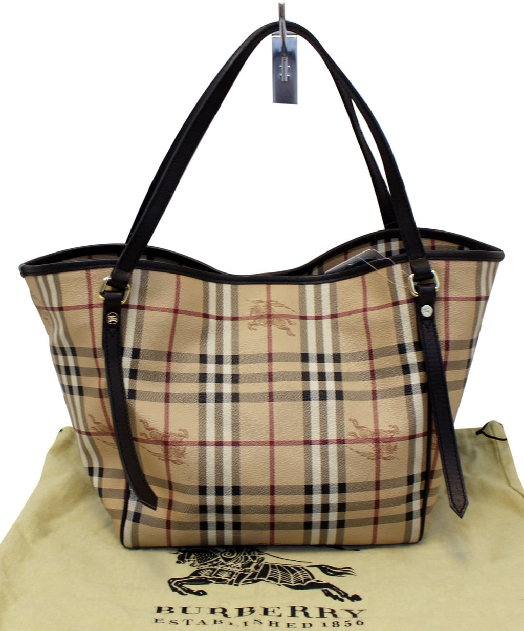 BURBERRY Haymarket Check PVC Tote Shoulder Bag