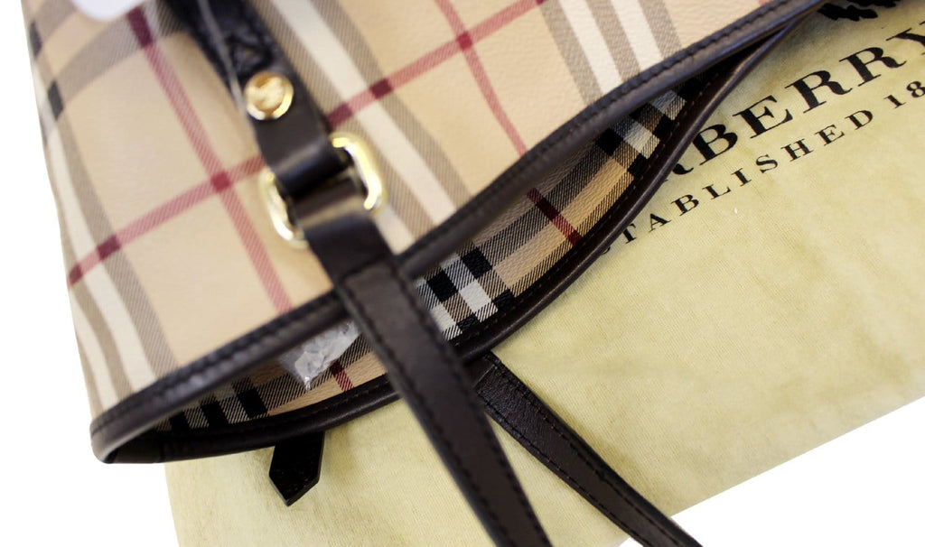 BURBERRY Haymarket Check PVC Tote Shoulder Bag