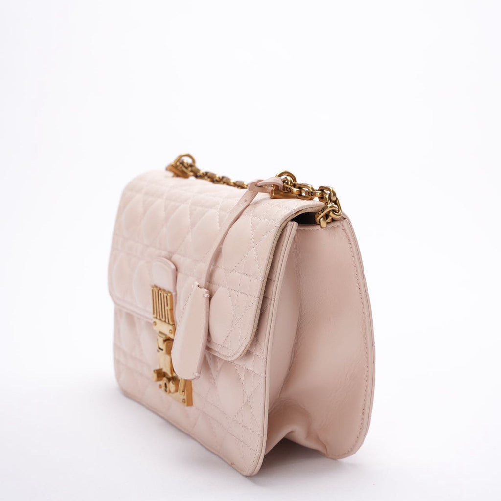 Christian Dior Pink Small Flap Shoulder Bag Lambskin 2017