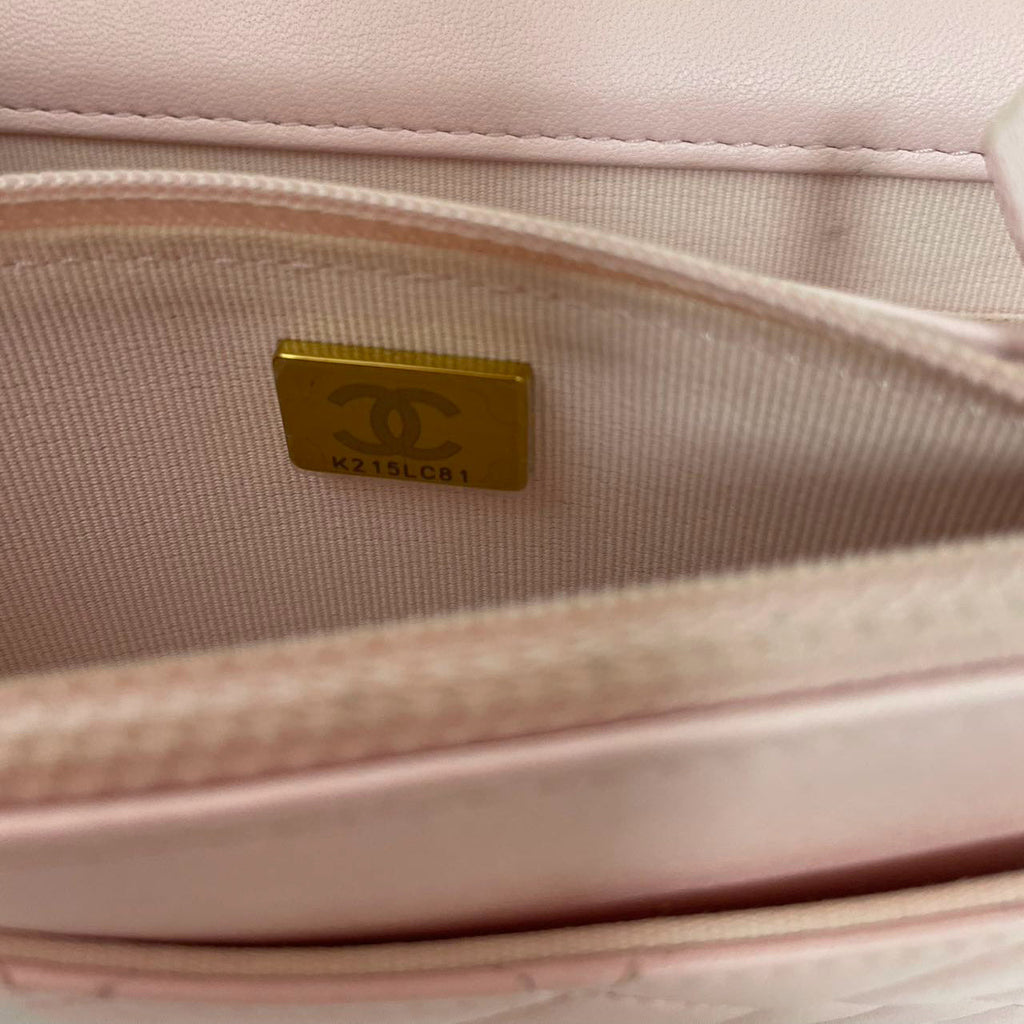 Chanel Wallet on Chain (WOC) Barbie Pink with Pearl Strap