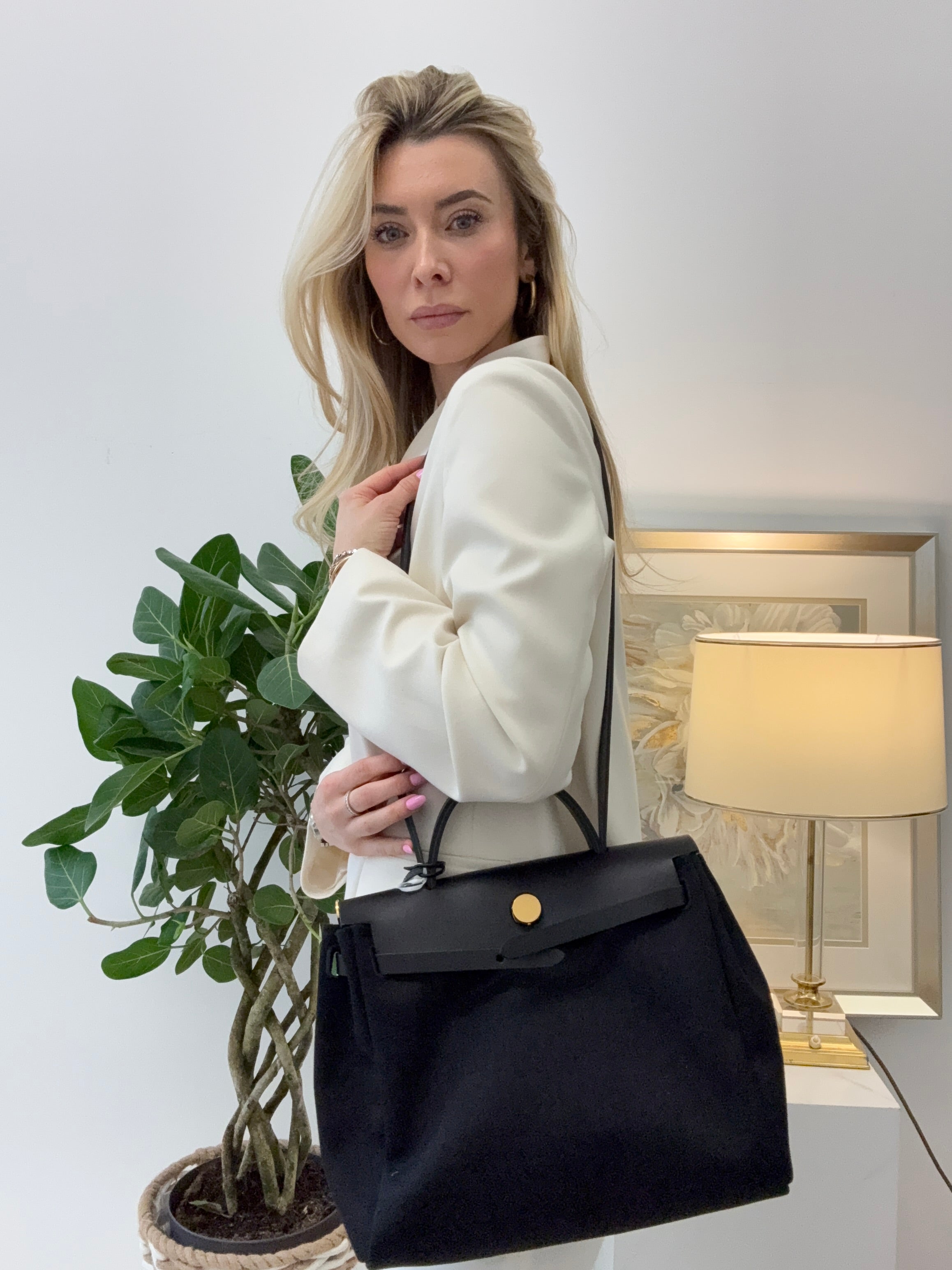 Hermes Black Herbag Zip 31 retourné 2024