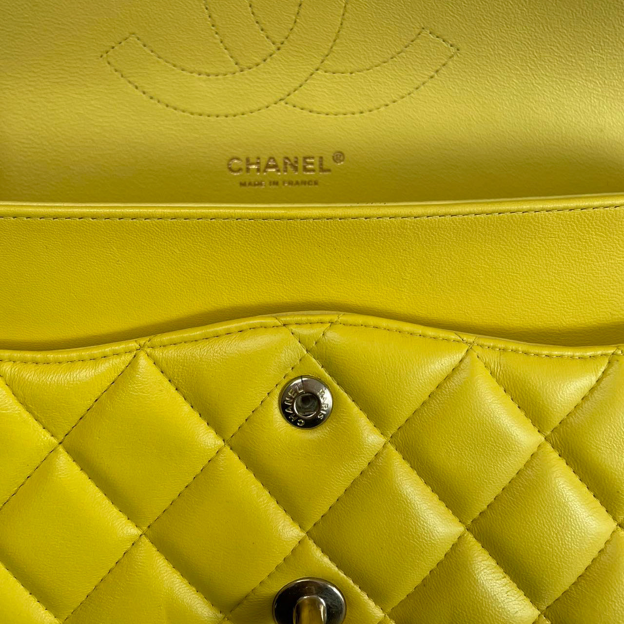 Chanel Classic Jumbo Double Flap Yellow Lambskin 2011