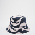 Chanel CC Bucket Hat in Navy and Ivory Cotton – Size S