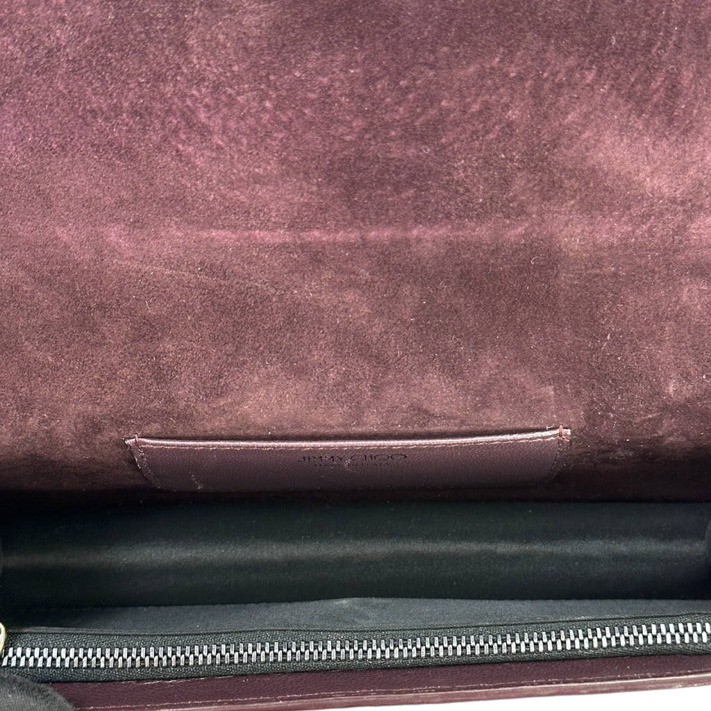 Jimmy Choo Finley Shoulder Bag Bronze Coarse Glitter