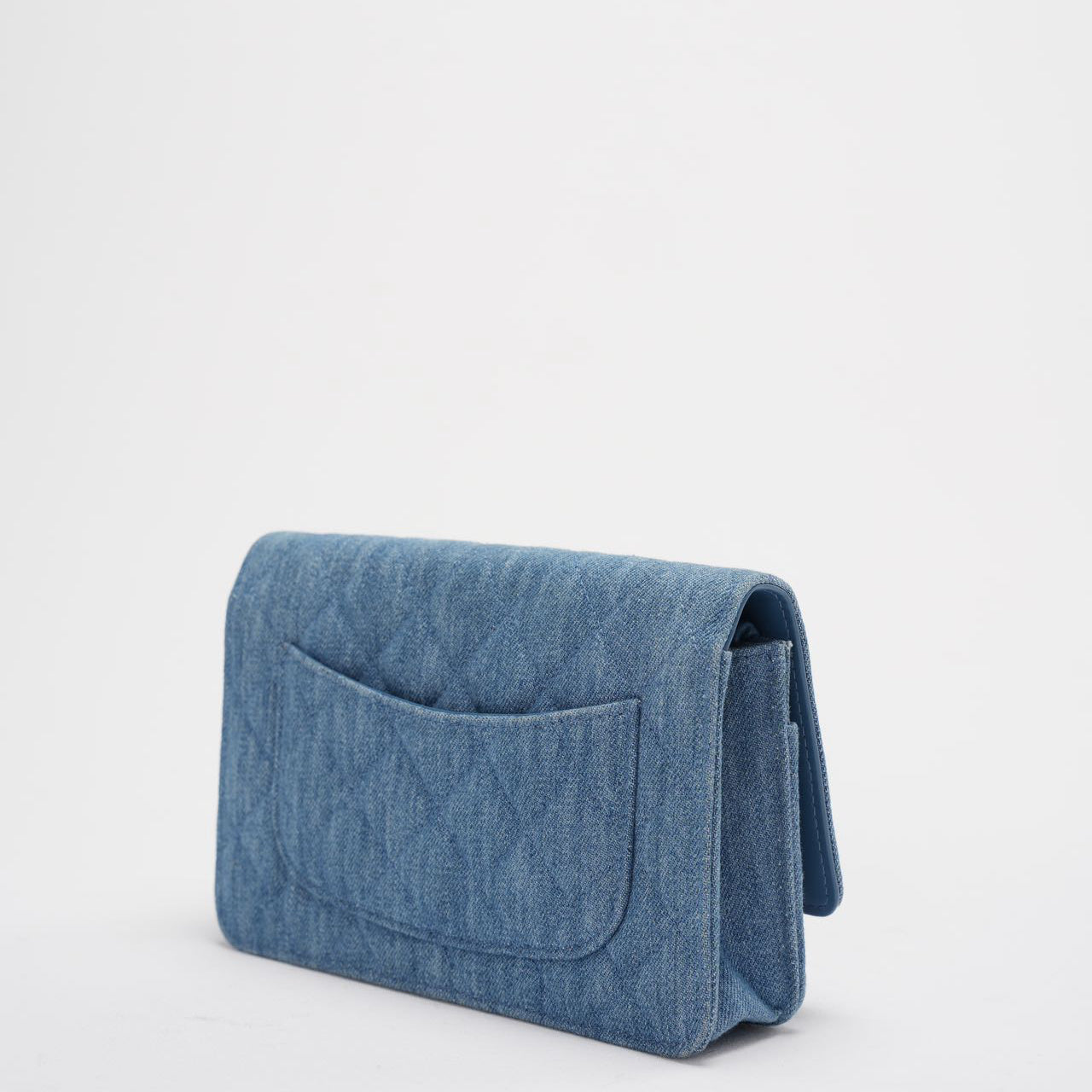 Chanel Denim Wallet On Chain (Woc) CC Pearl Crush Blue Bag from 2022