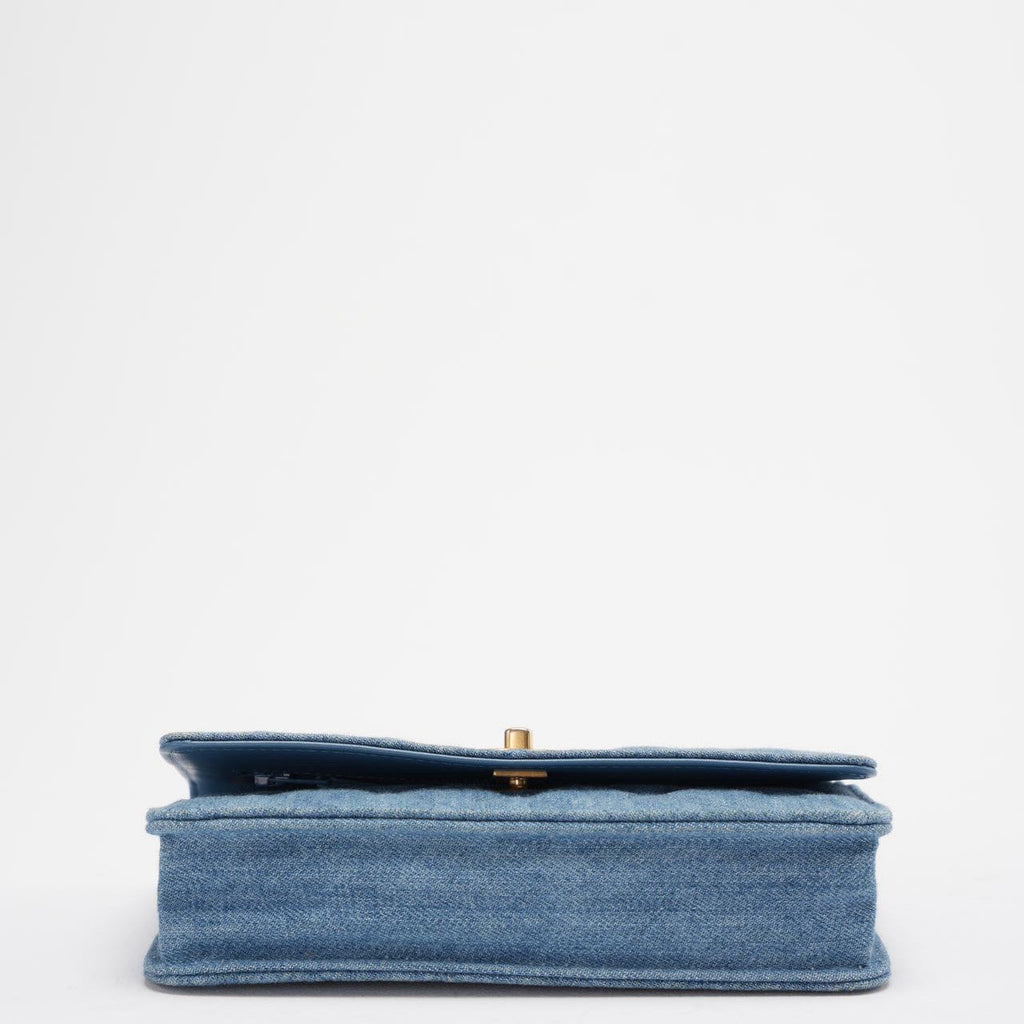 Chanel Denim Wallet On Chain (Woc) CC Pearl Crush Blue Bag from 2022