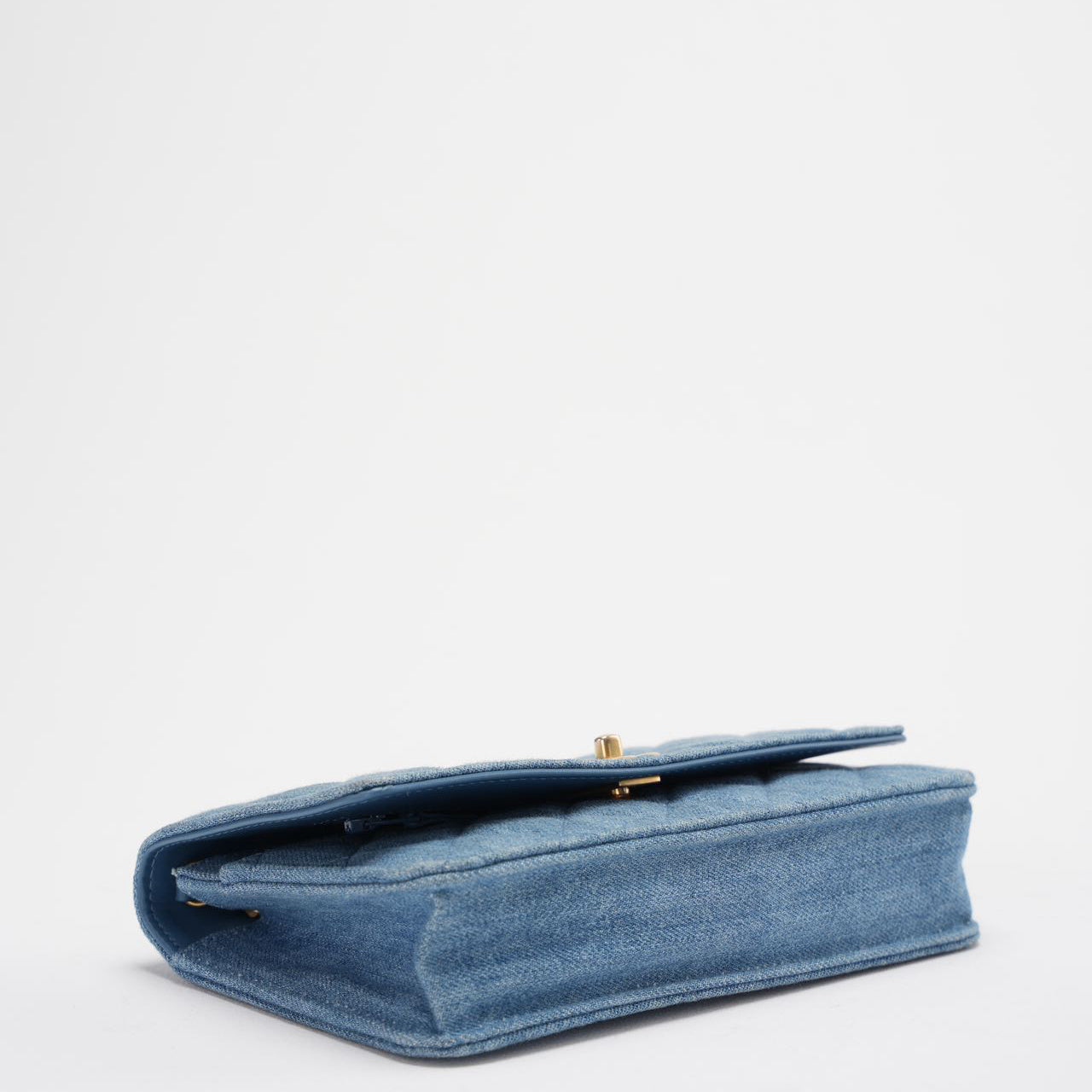 Chanel Denim Wallet On Chain (Woc) CC Pearl Crush Blue Bag from 2022