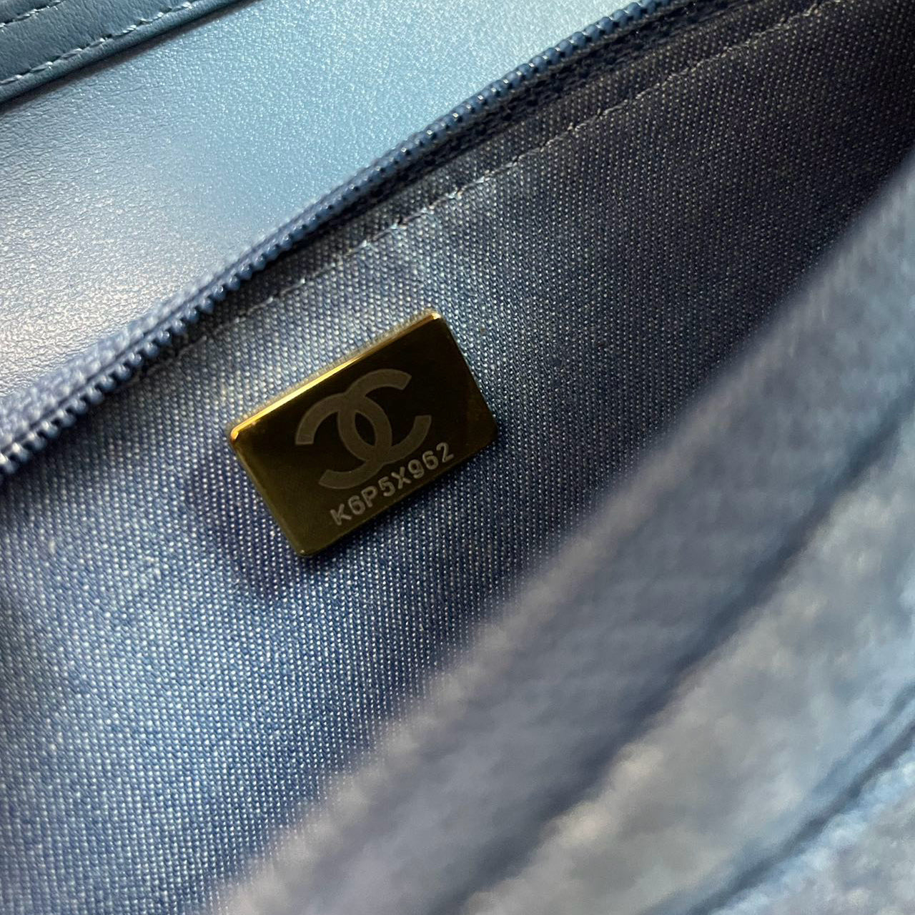 Chanel Denim Wallet On Chain (Woc) CC Pearl Crush Blue Bag from 2022