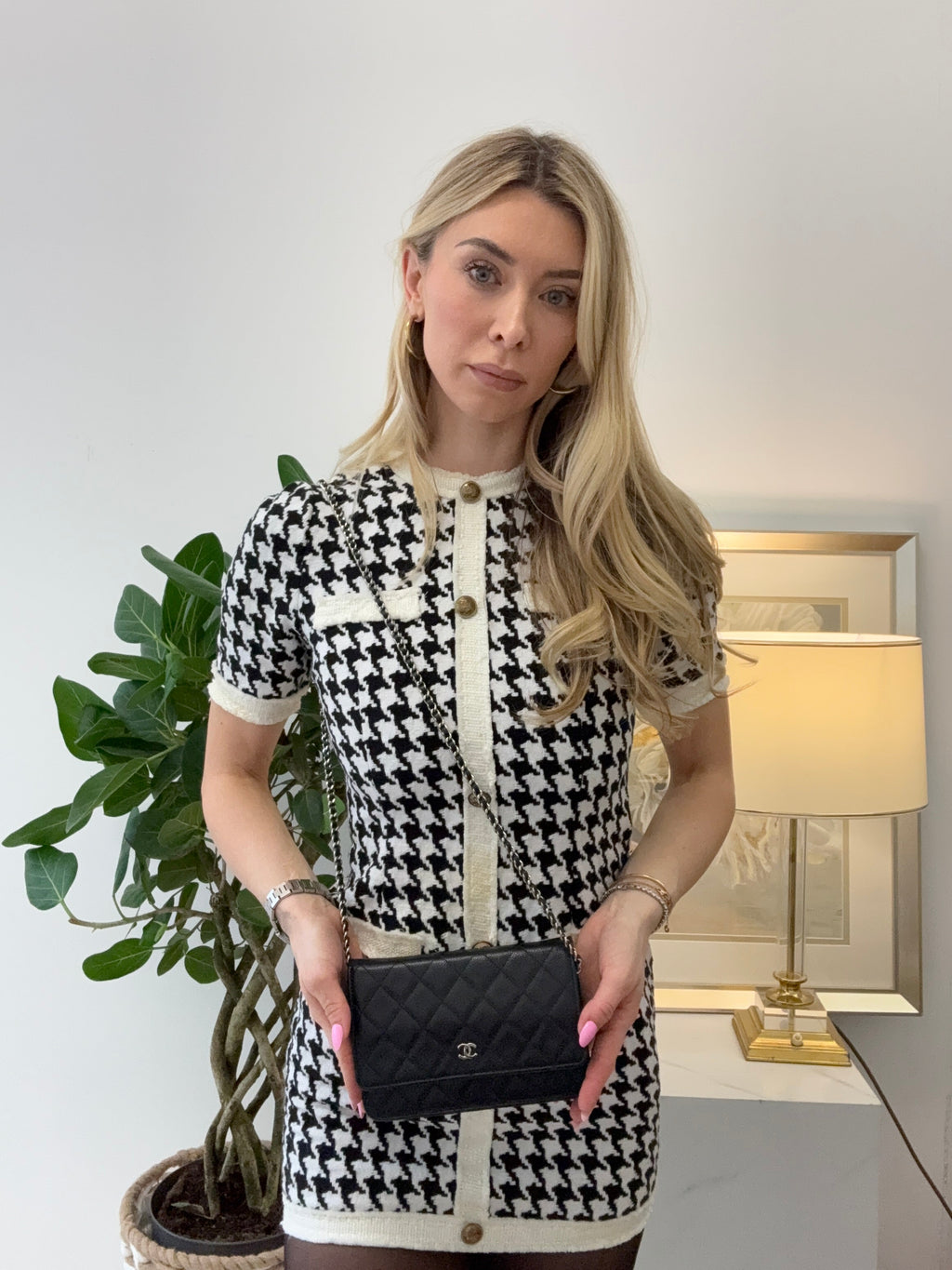 Chanel Black Caviar Leather Wallet on Chain(WOC) 2014