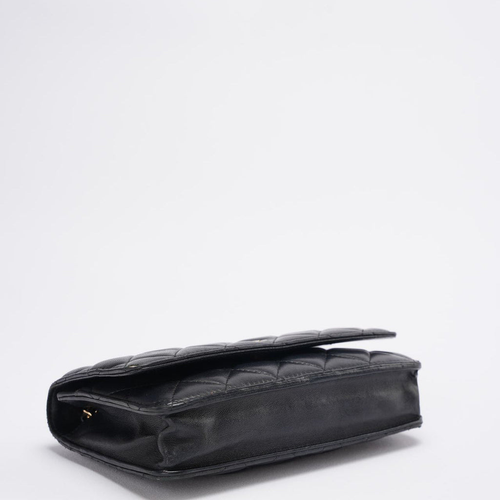 Chanel Wallet On Chain (Woc) Bag Black In Lambskin Leather With Gold Hardware