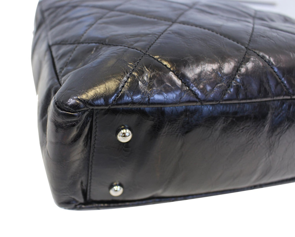 CHANEL Black Leather 2 Way Tote Bag - Sale