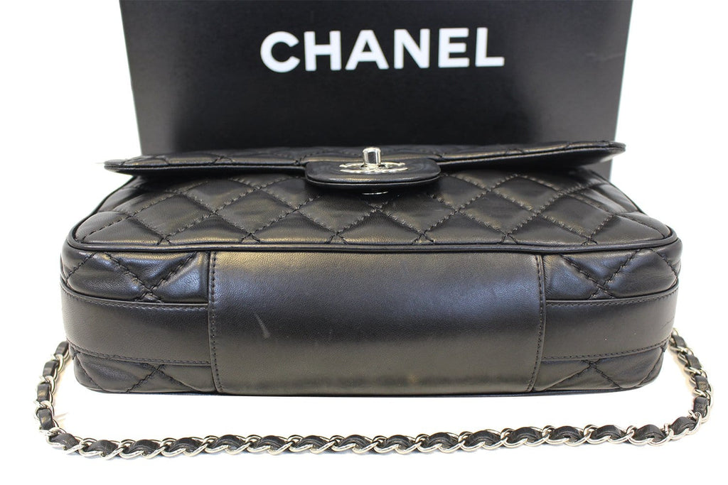 CHANEL Black Lambskin Leather Jumbo Flap Bag