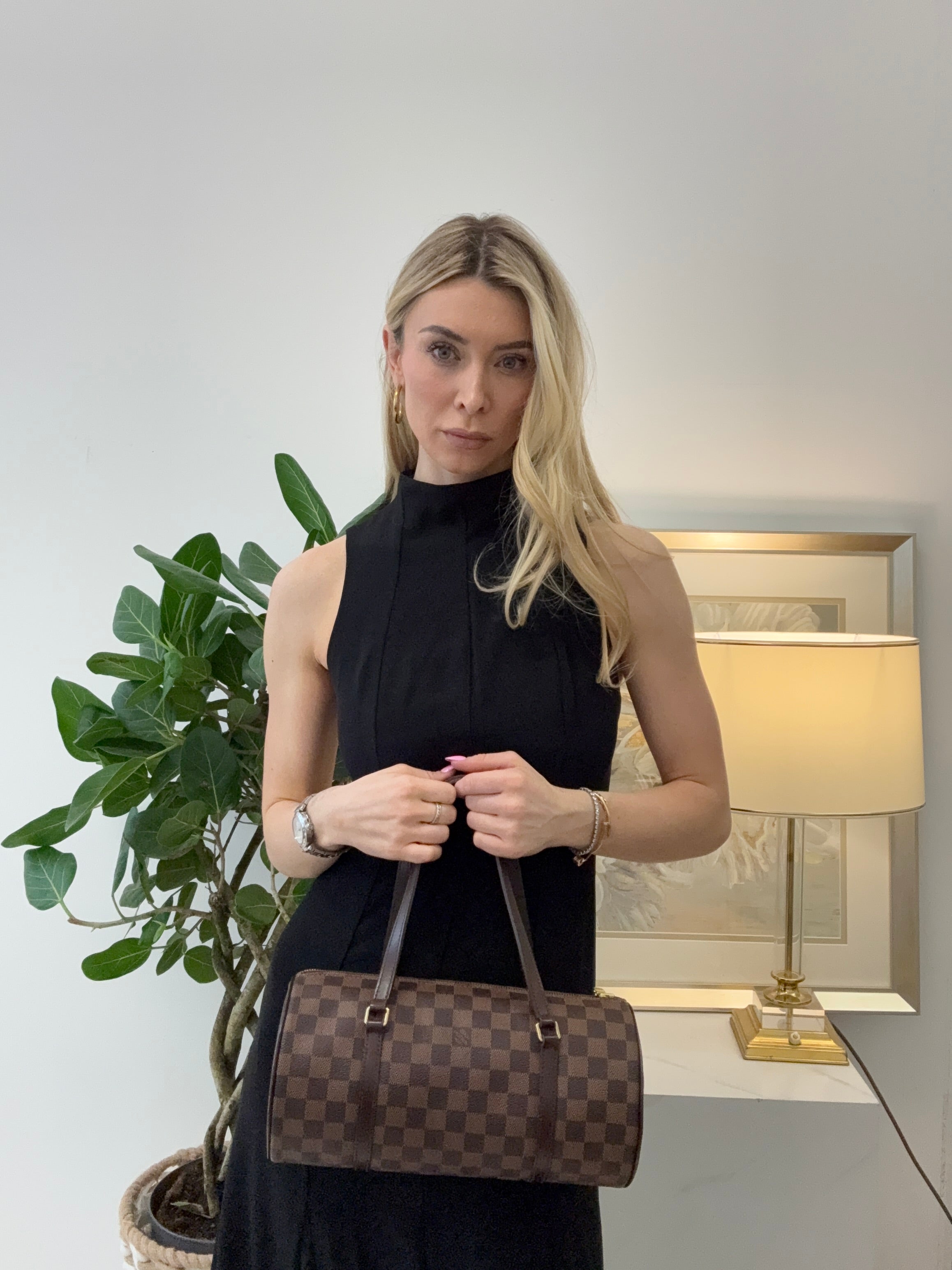 Louis Vuitton Vintage Damier Ebene Papillon 26 Handbag 2008