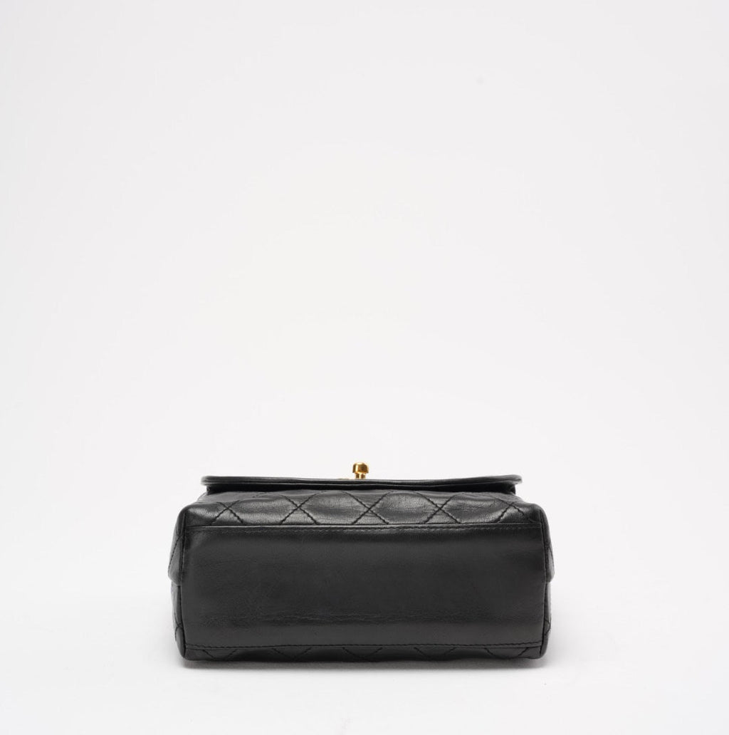 Chanel Vintage Camera Bag Black Leather with Gold Hardware