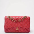 Chanel Timeless Classic Double Flap Jumbo Bag Red Lambskin