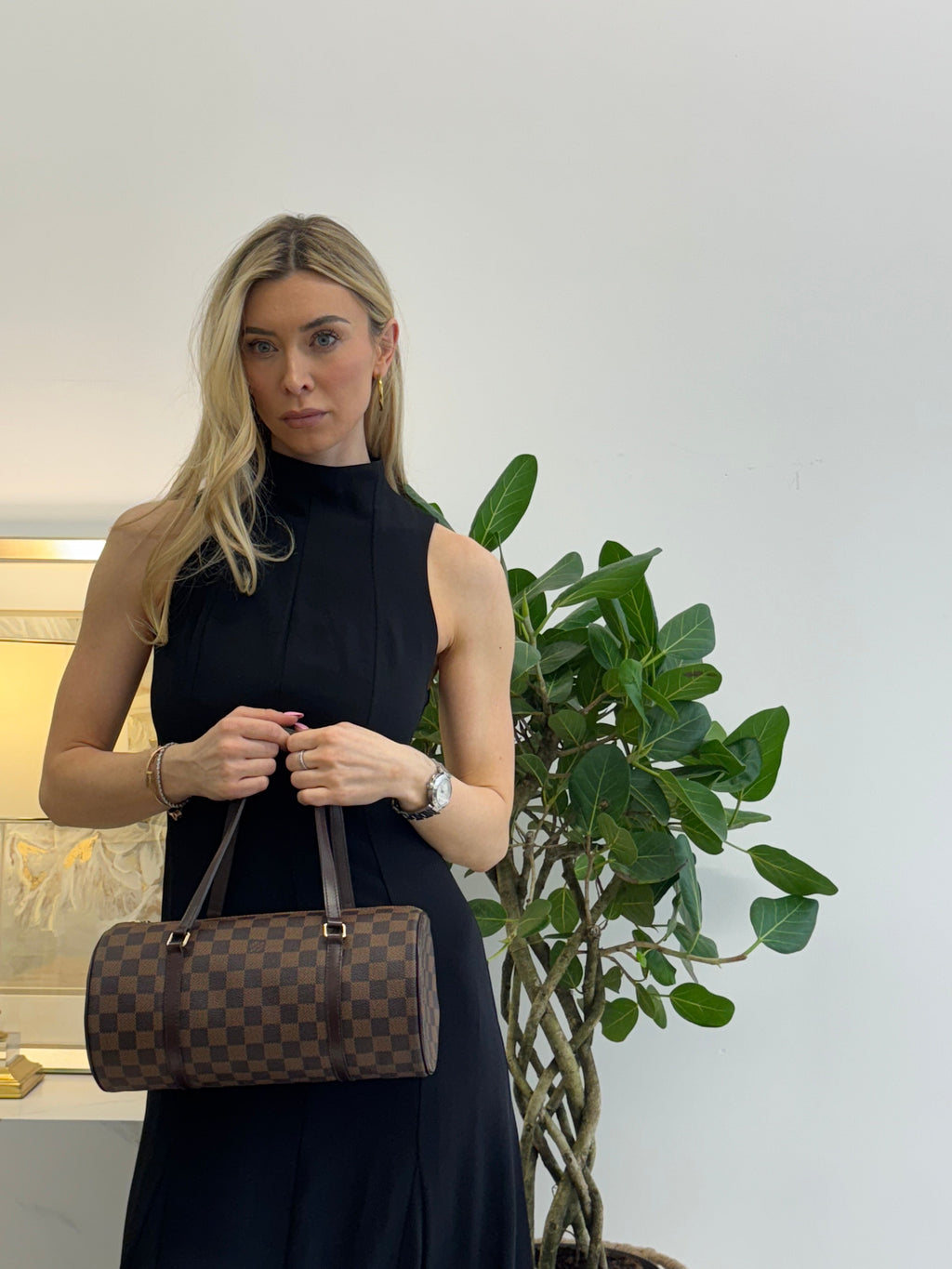 Louis Vuitton Vintage Damier Ebene Papillon 30 Bag 2006