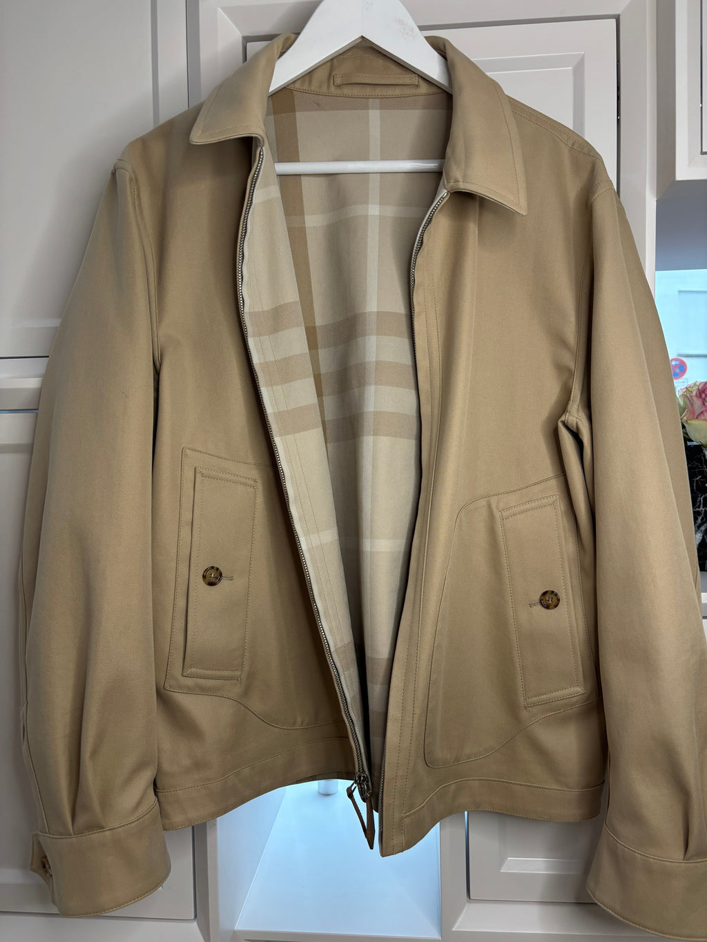 Burberry Beige Reversible London Riders Jacket 40