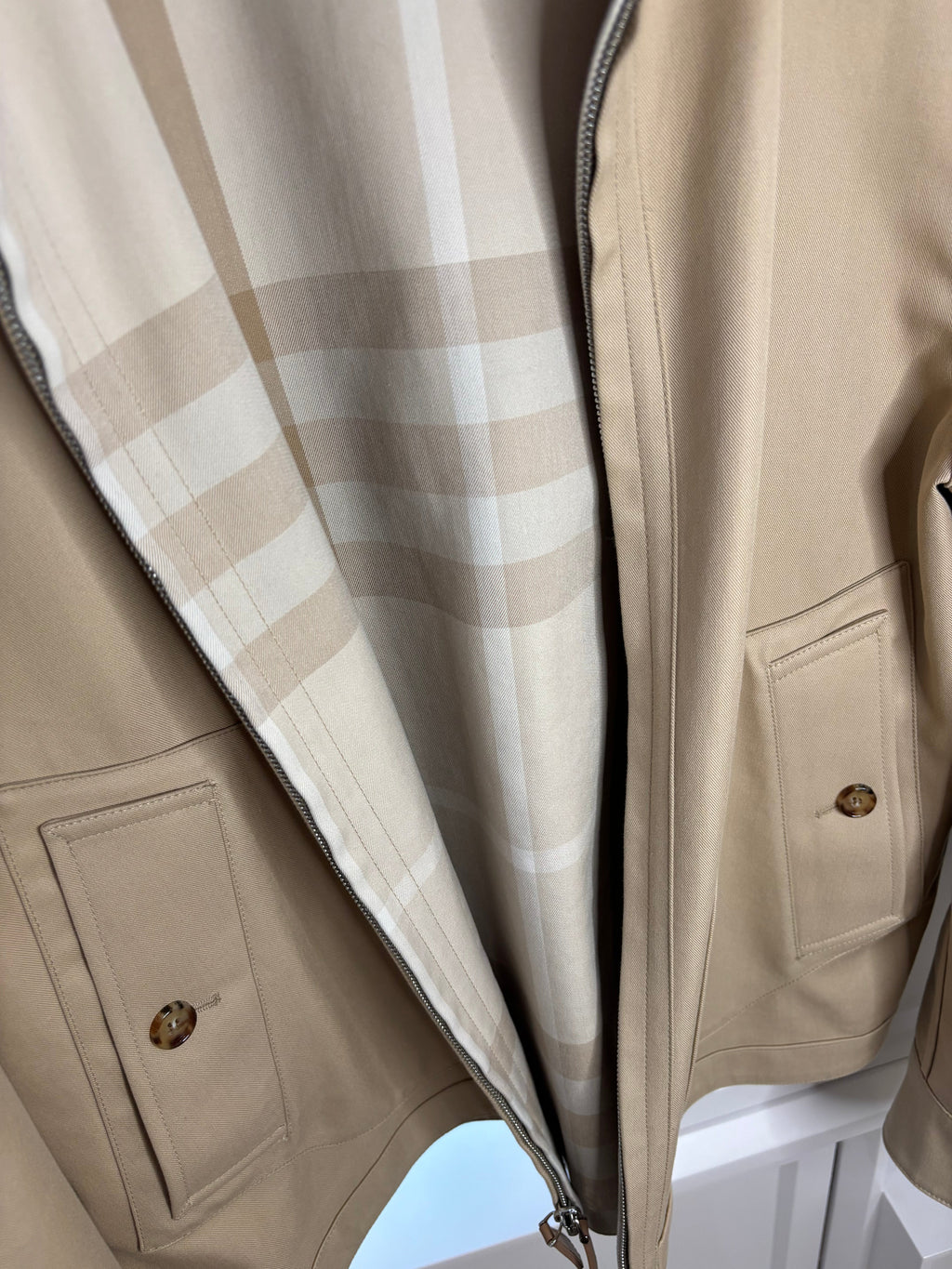 Burberry Beige Reversible London Riders Jacket 40