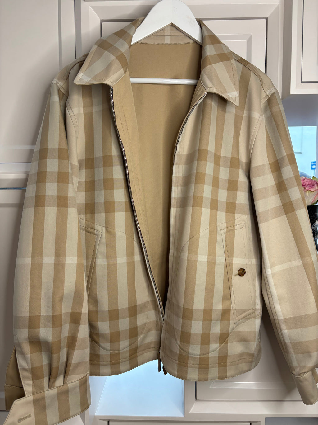 Burberry Beige Reversible London Riders Jacket 40