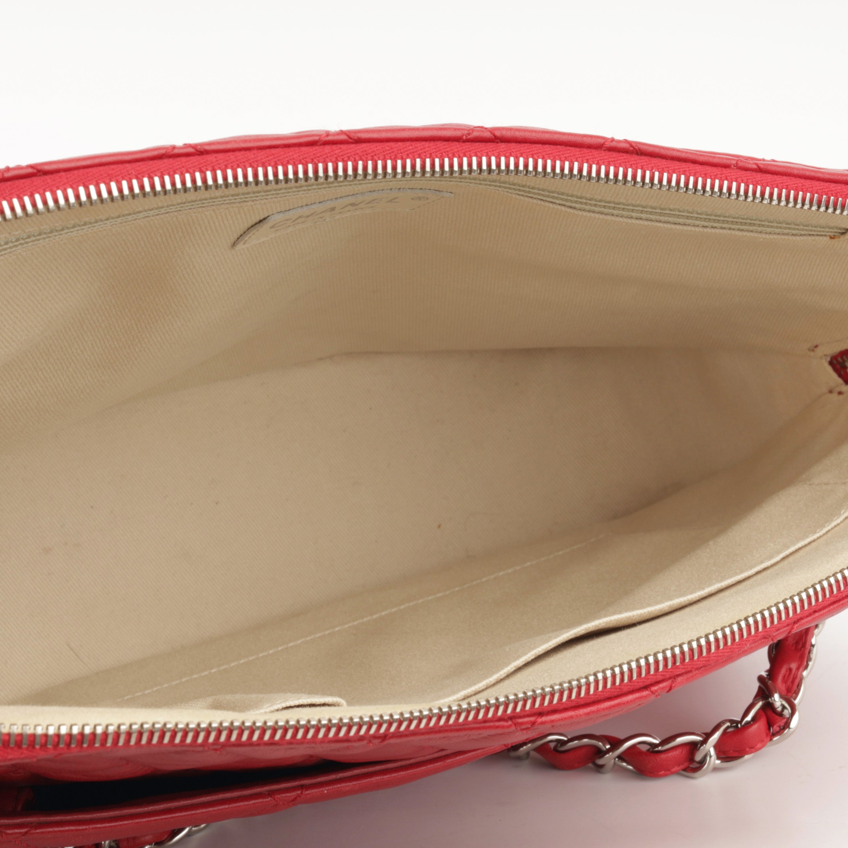 Chanel Zip Messenger - Red Lambskin