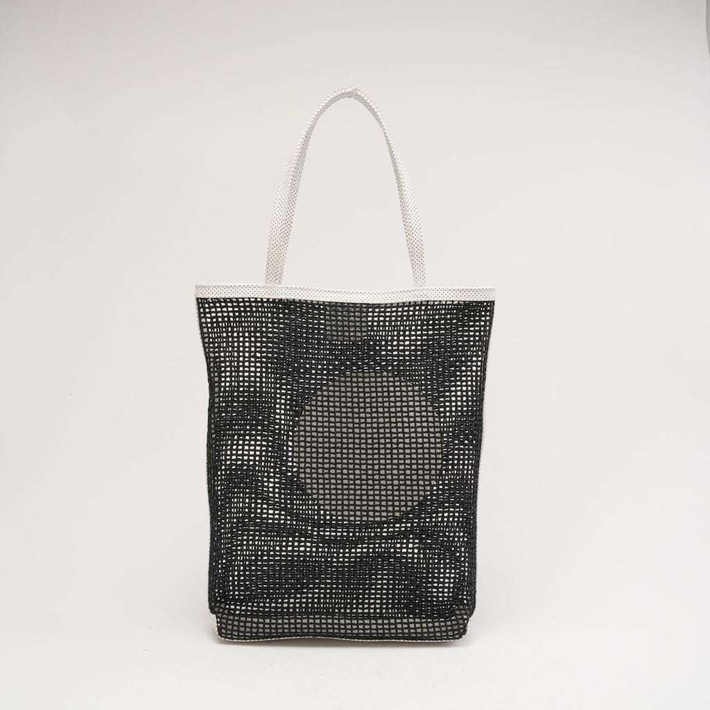 Chanel Vintage Tennis Shopper Tote Bag Black / White 2004