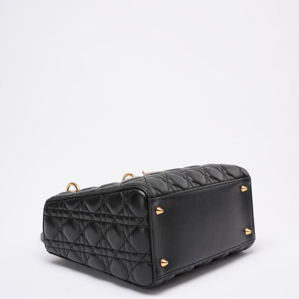 Christian Dior Lady Dior Medium Bag Black Lambskin Leather