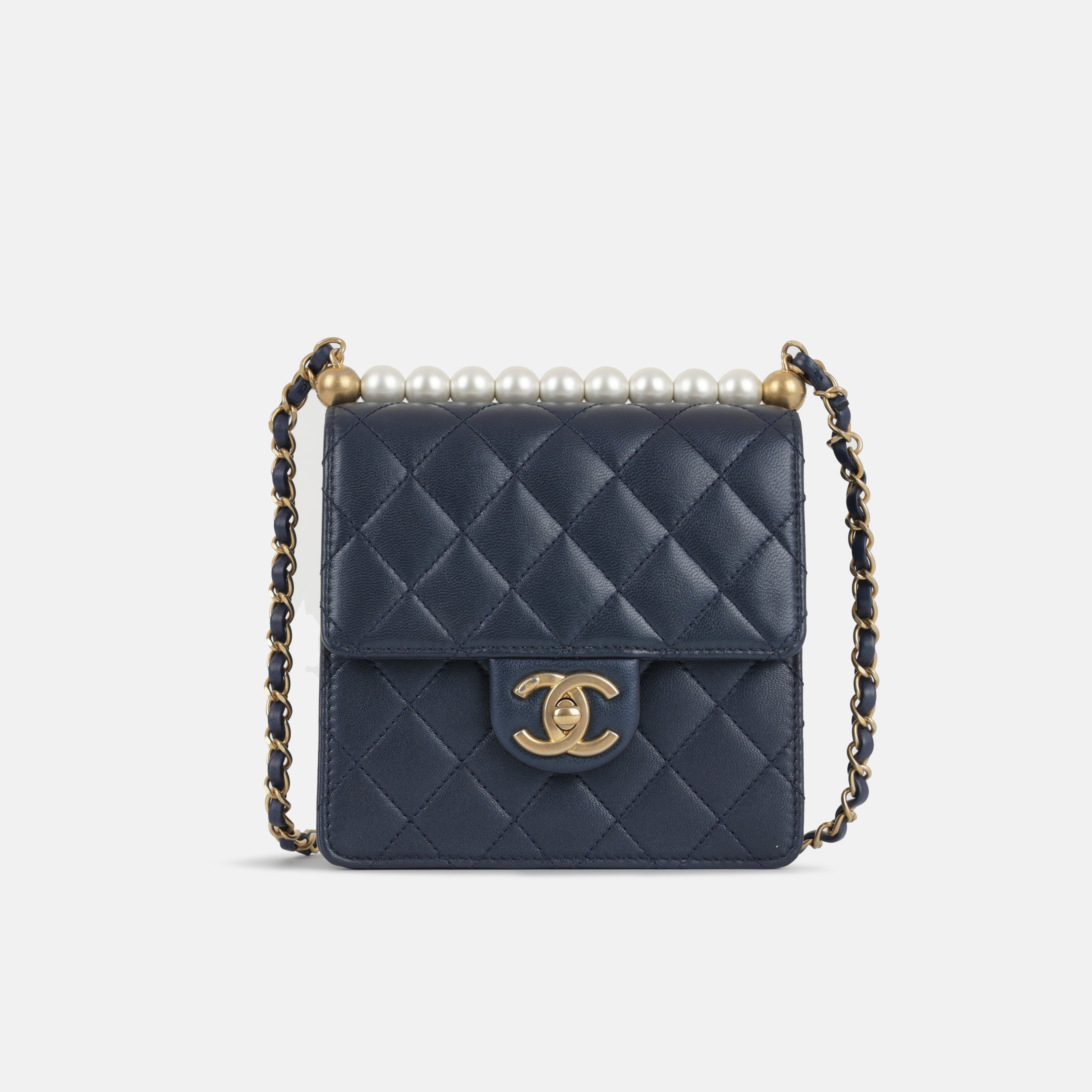 Chanel Vertical Pearl Flap Bag