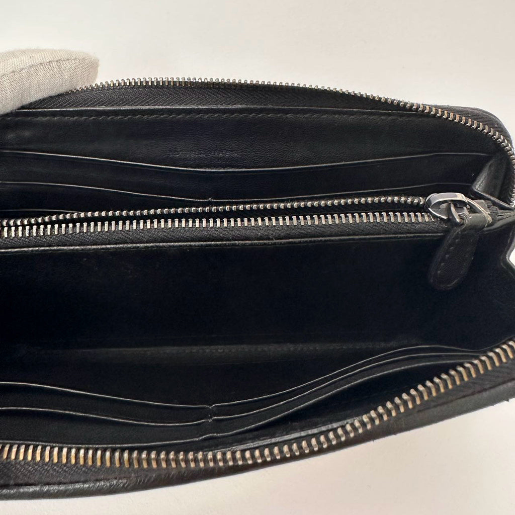 Bottega Veneta Black Long Wallet
