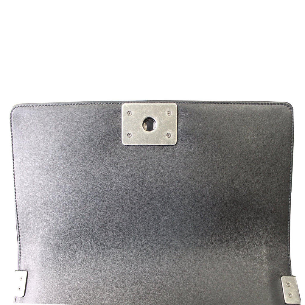 CHANEL Boy Medium Lambskin Leather Shoulder Bag Black