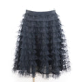 Christian Dior Tiered Frill Tulle Skirt Black