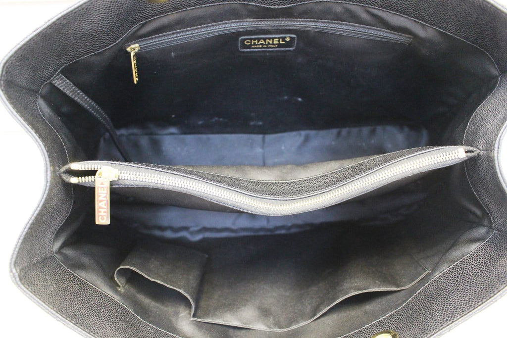 CHANEL Caviar Leather Black XL Grand Shopping Tote Bag