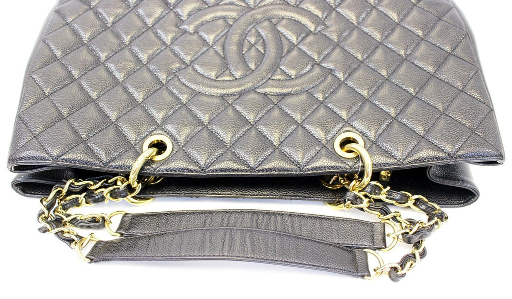 CHANEL Caviar Leather Black XL Grand Shopping Tote Bag
