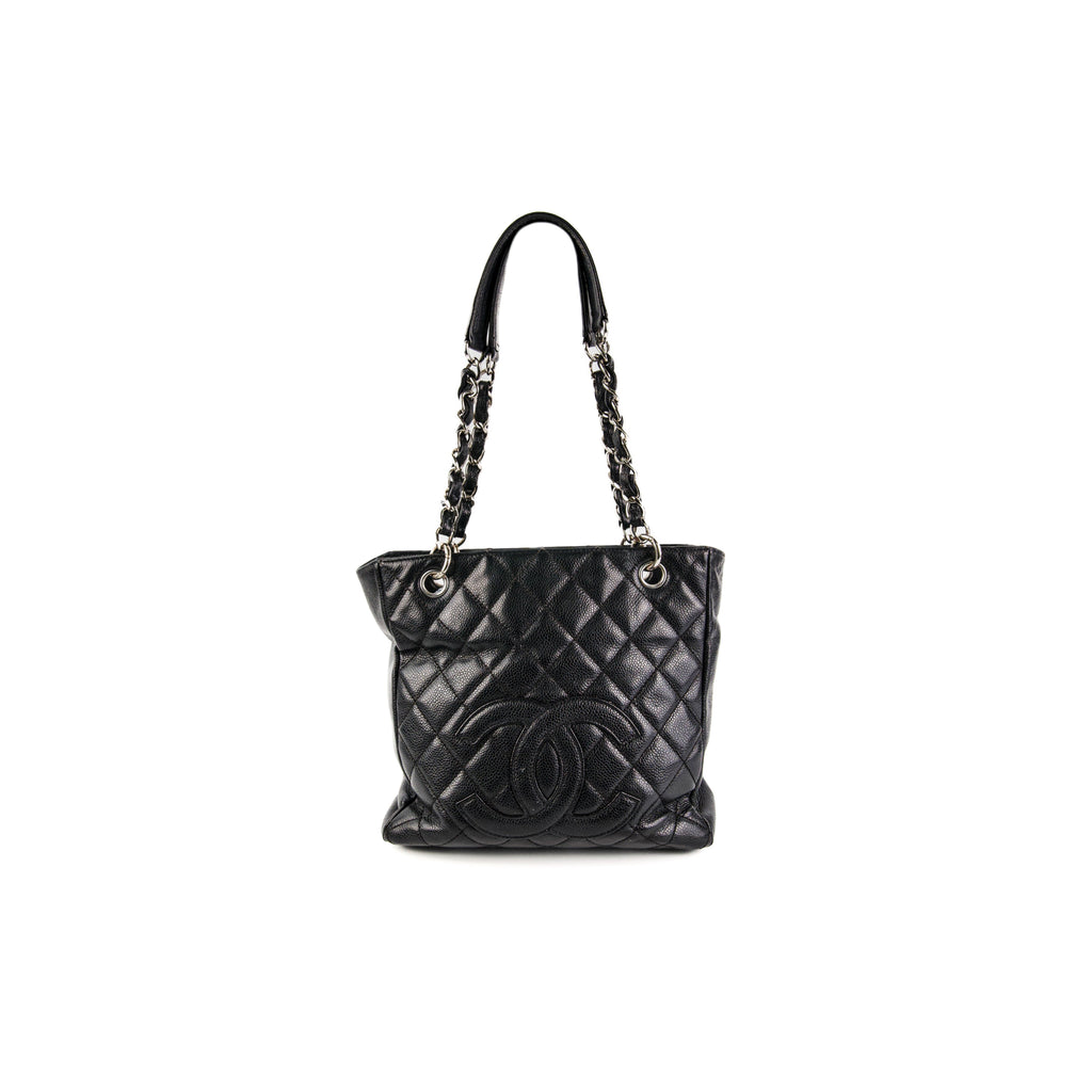 Chanel PST Caviar Black Shoulder Tote Bag