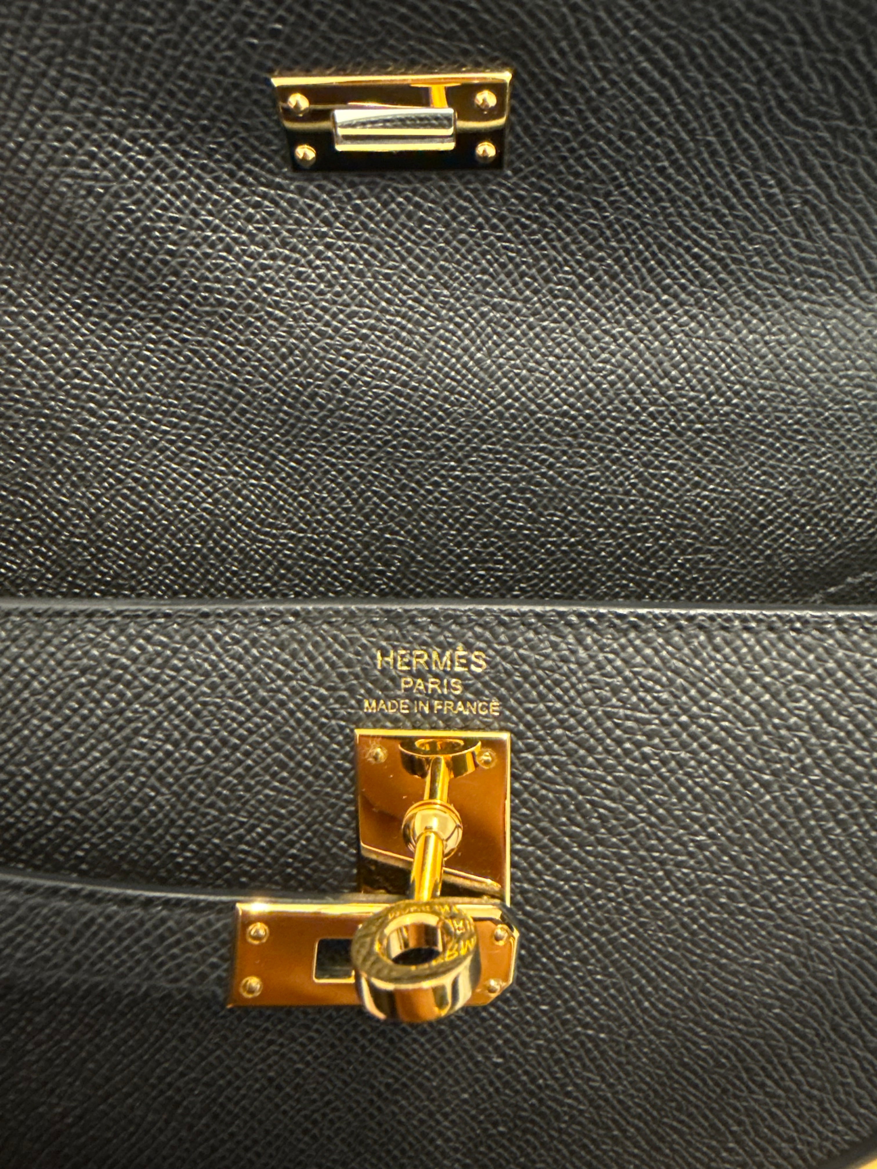 Hermes Sellier Kelly 25 Epsom Leather Black 2024