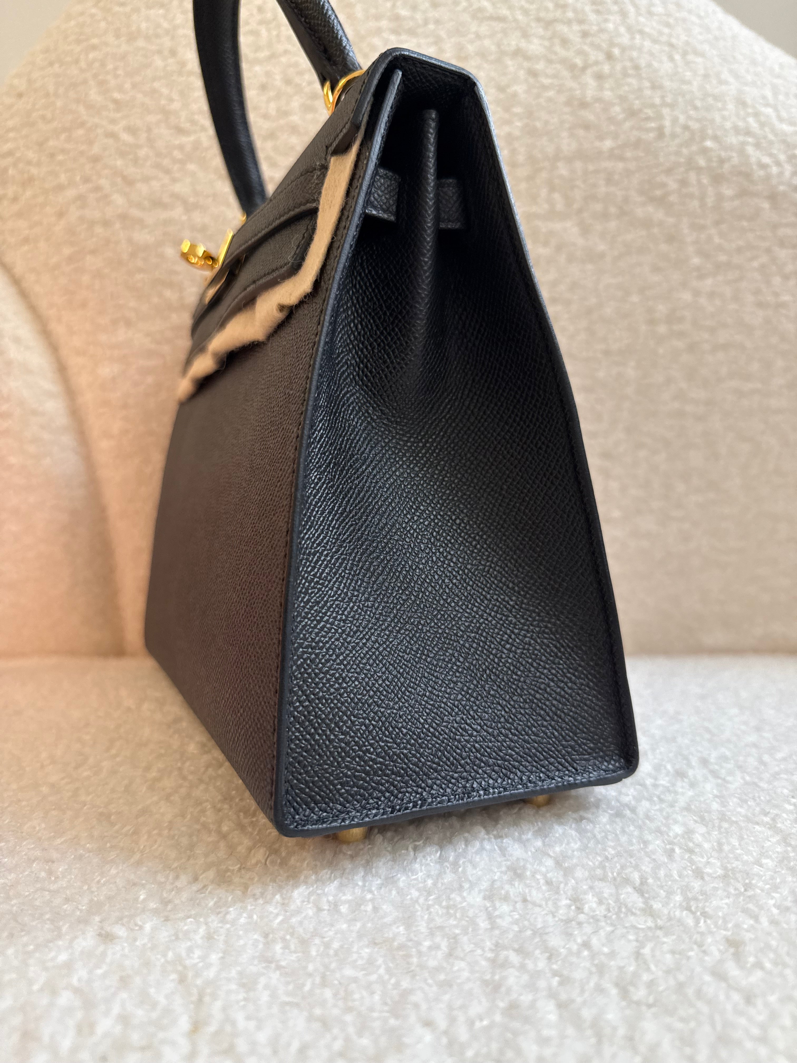 Hermes Sellier Kelly 25 Epsom Leather Black 2024