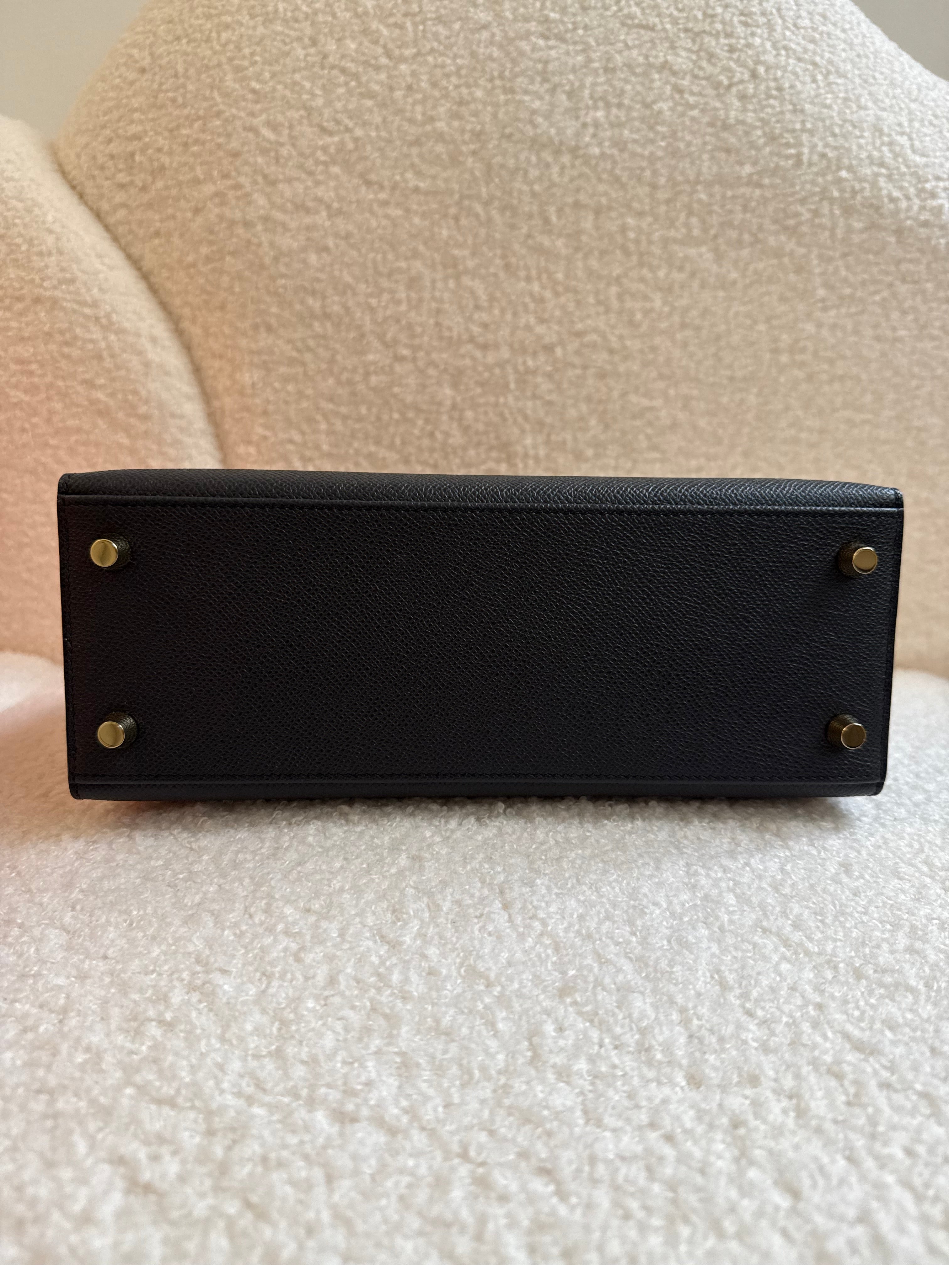 Hermes Sellier Kelly 25 Epsom Leather Black 2024