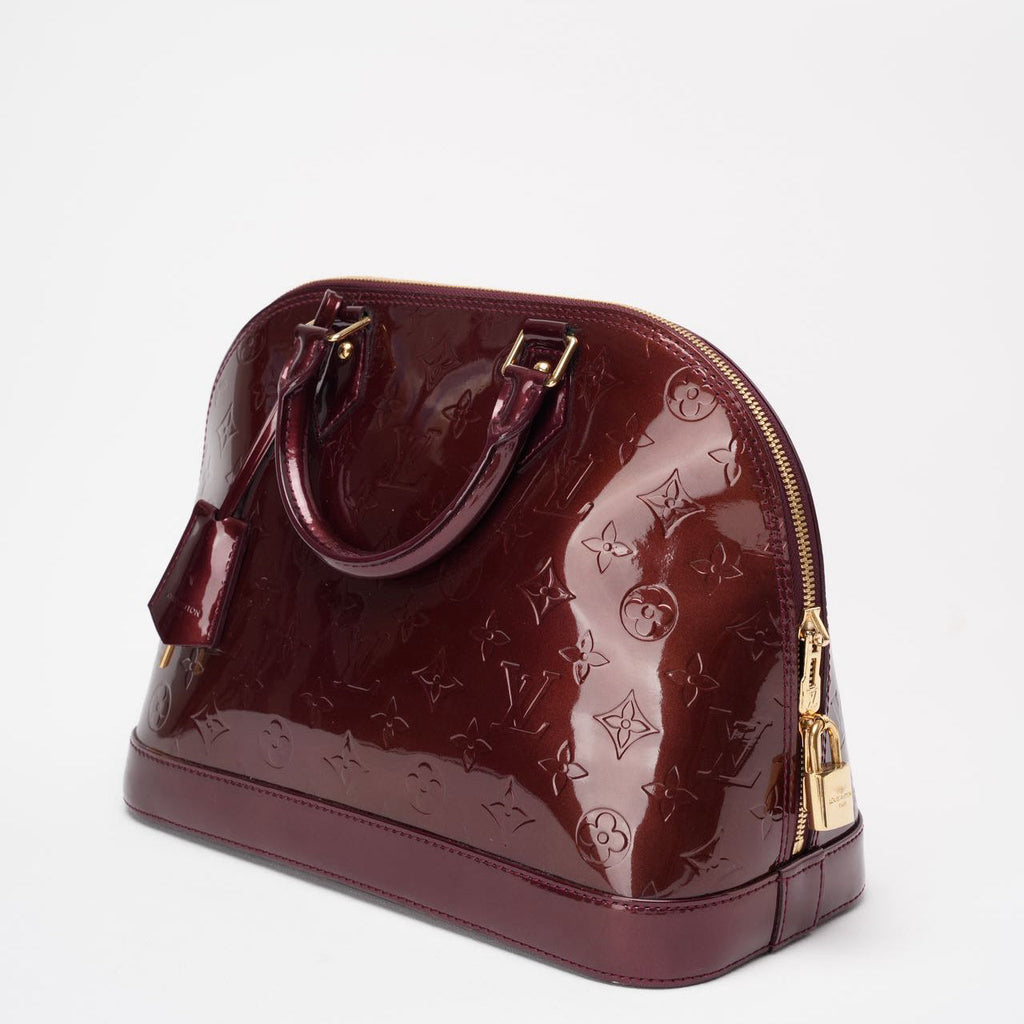 Louis Vuitton Red Monogram Vernis Alma PM Handbag