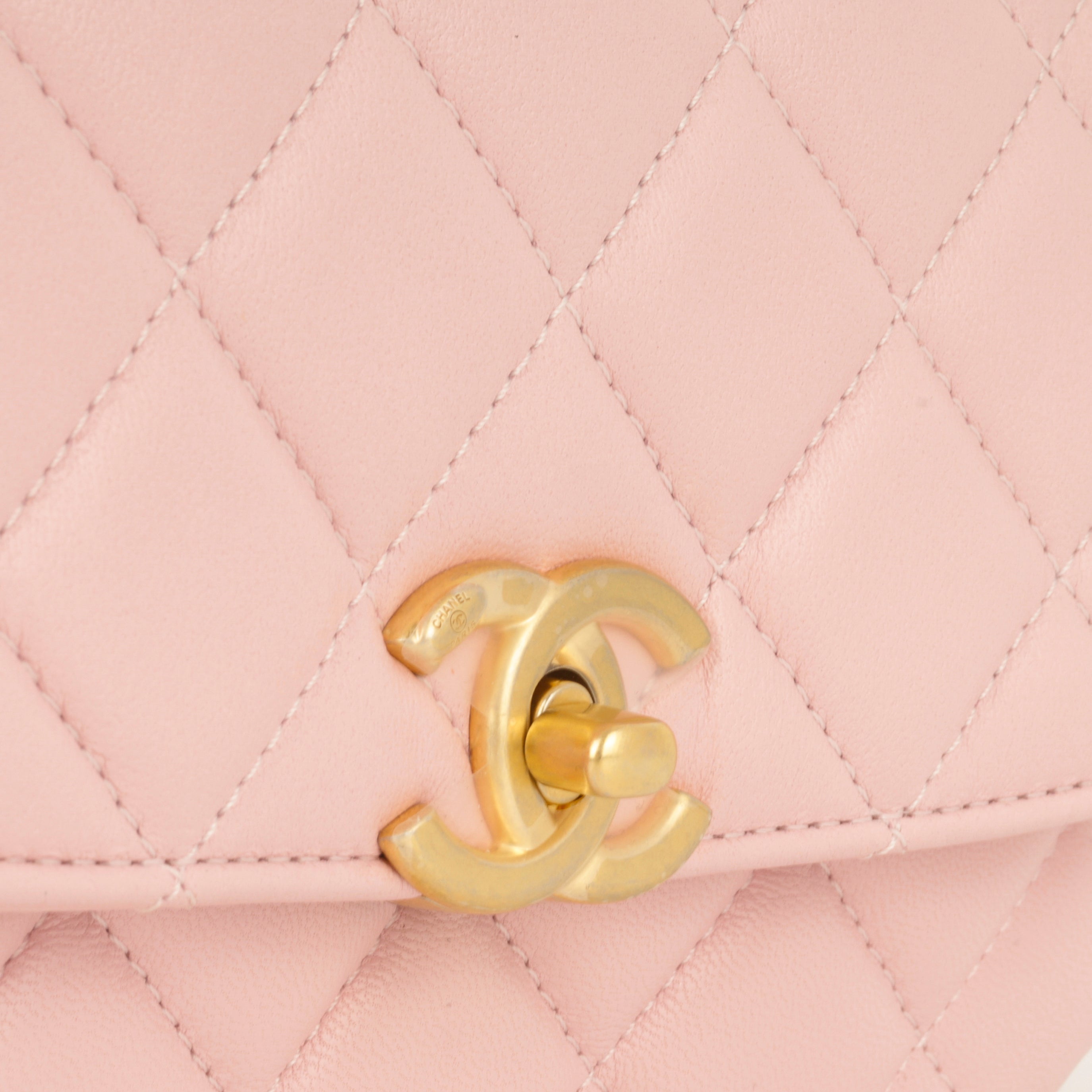 Chanel Seasonal Flap W/Logo Top Handle