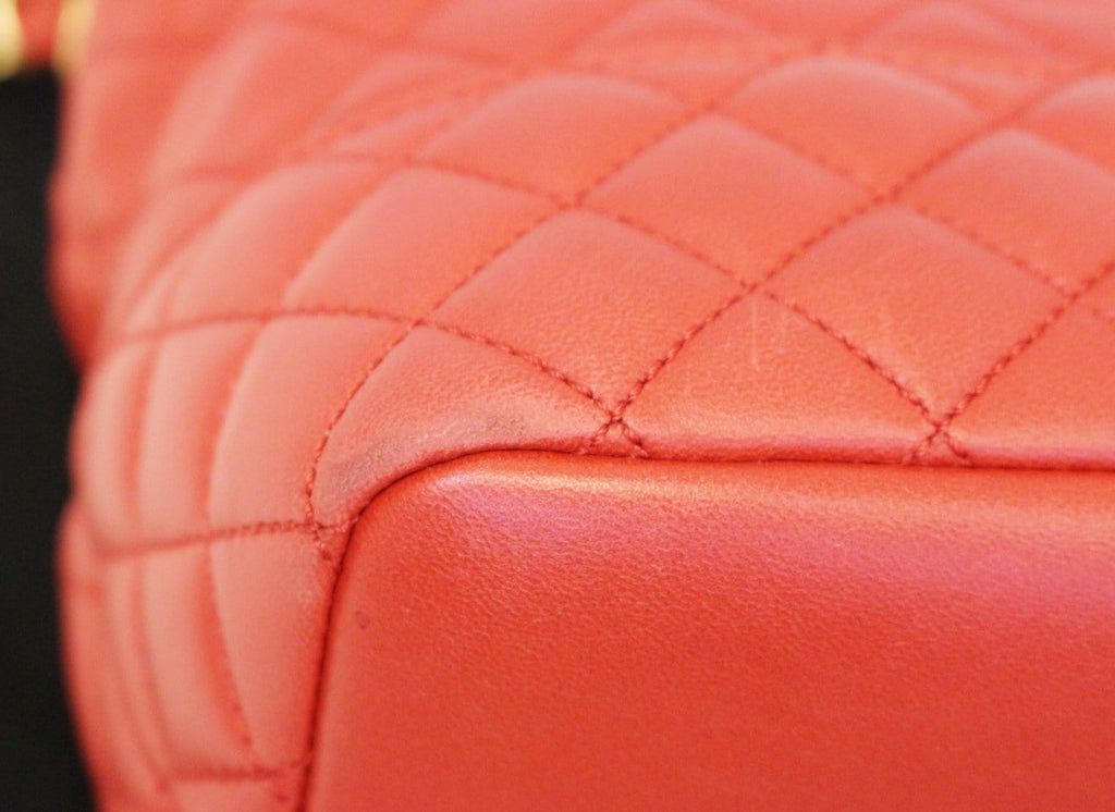 Chanel Red Quilted Lambskin Forever Small Hobo Bag