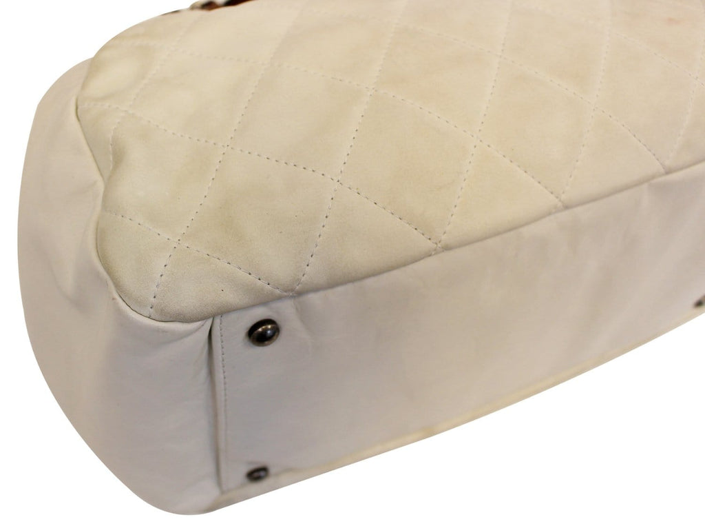 CHANEL Leather Small In-The-Mix White Satchel Bag