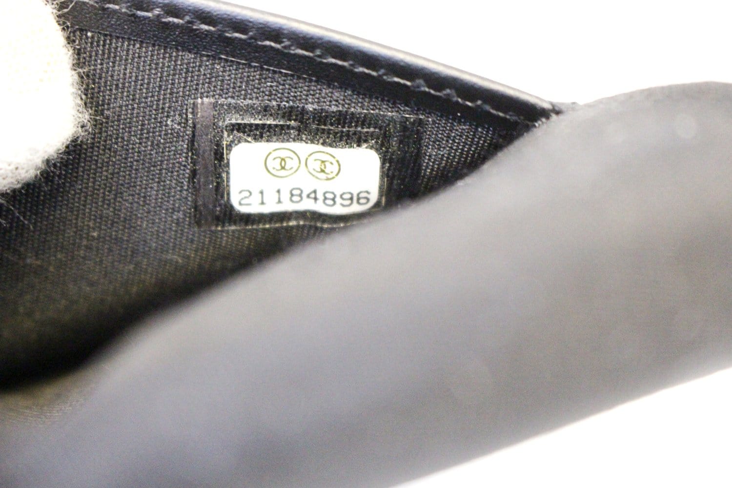 CHANEL Patent Leather Black Passport Wallet