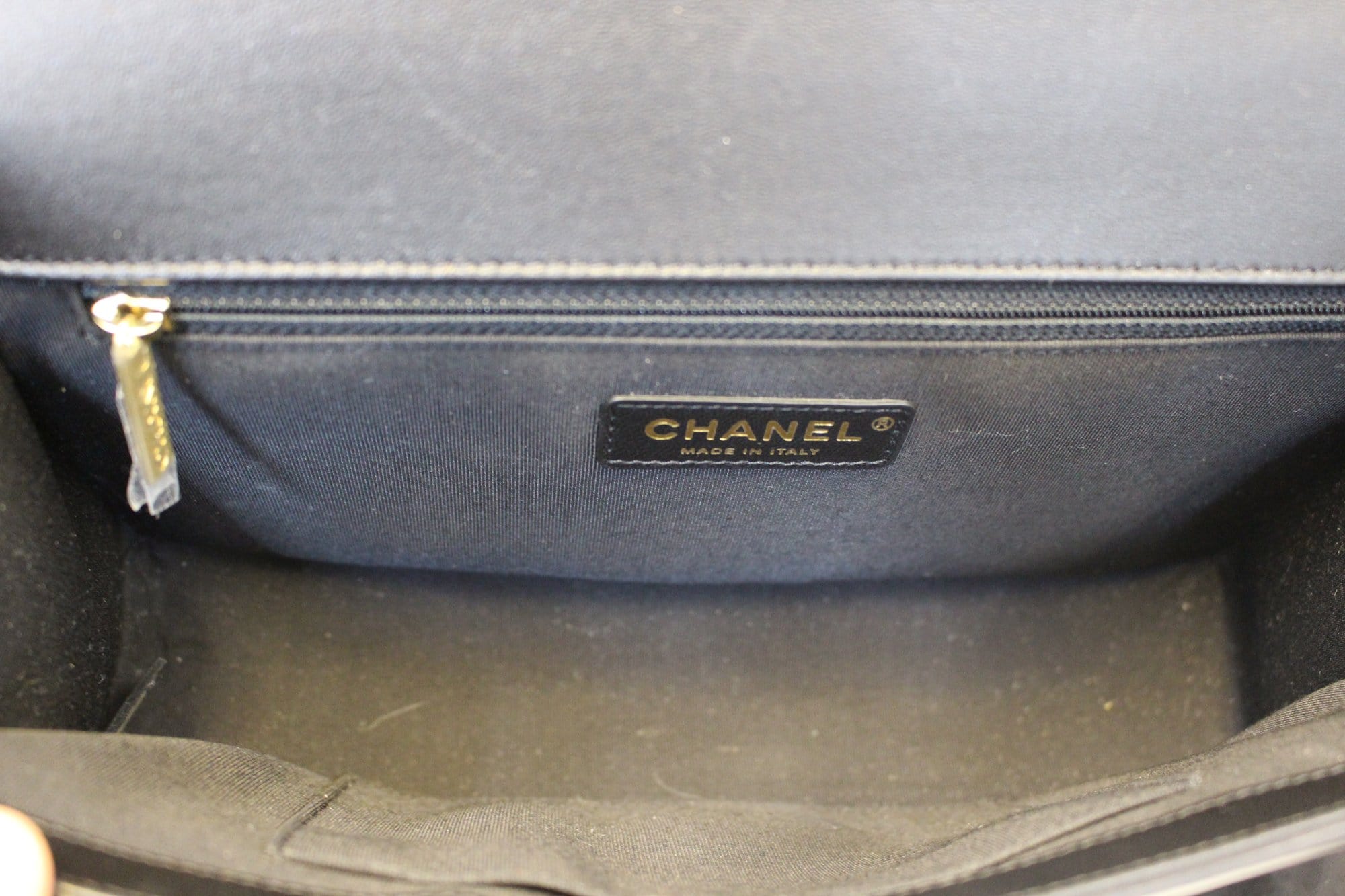 CHANEL Le Boy Medium Lambskin Leather Shoulder Bag Black