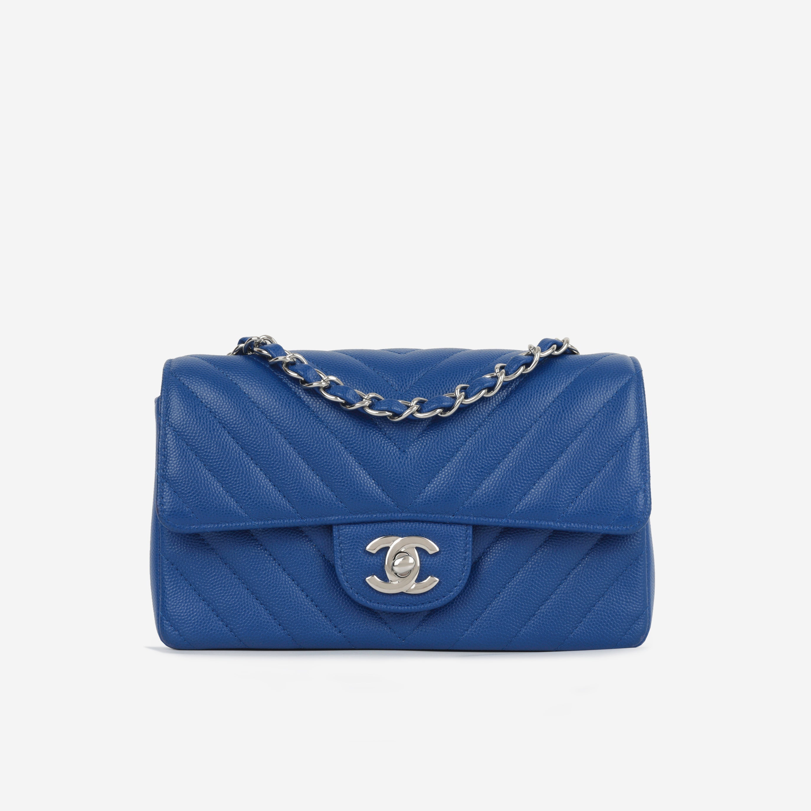 Chanel Mini Rectangular - Blue Chevron