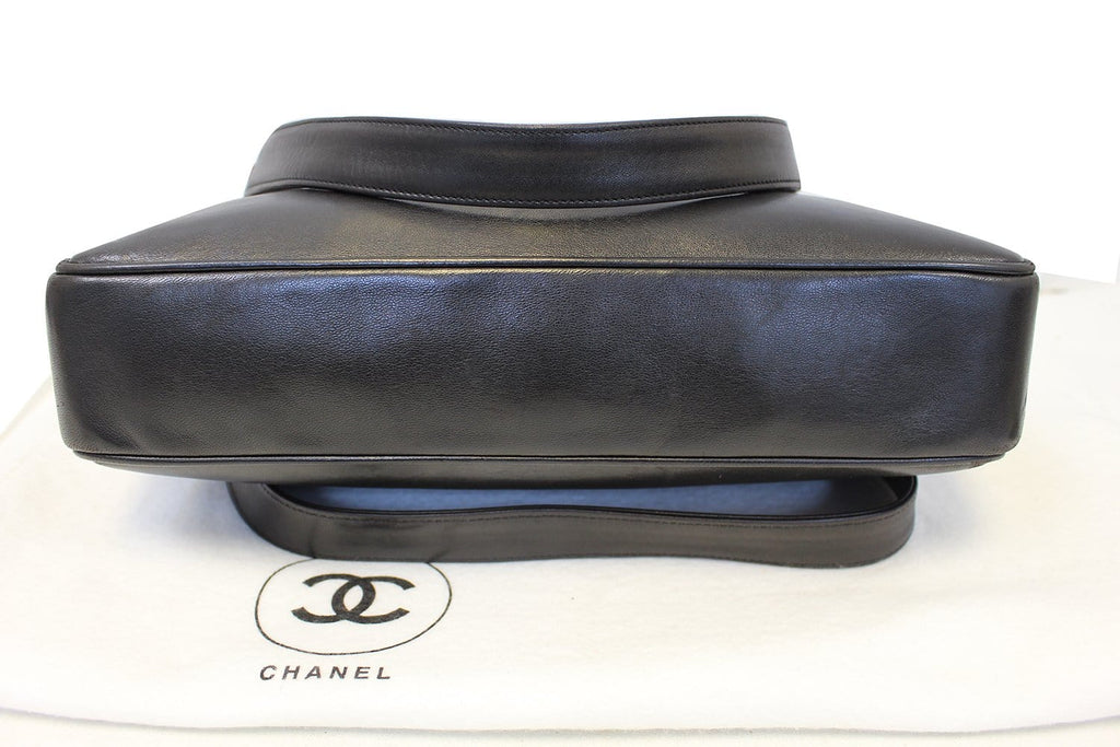 CHANEL Lambskin Chain Black Shoulder Bag
