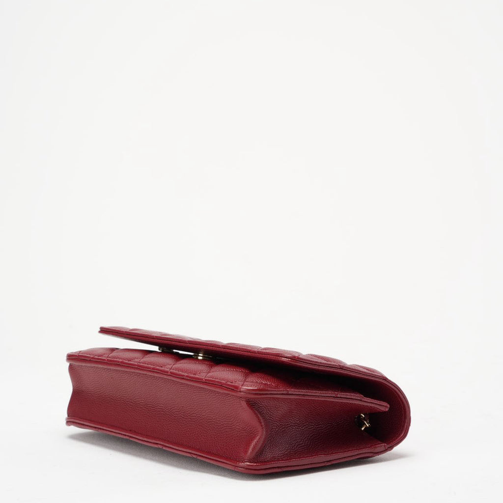 Chanel Burgundy Wallet on Chain WOC Caviar 2019