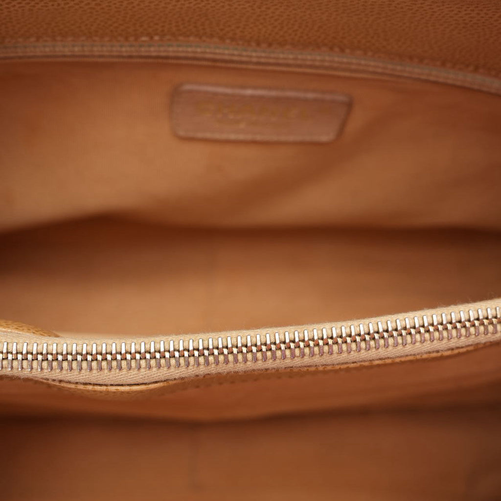 Chanel Vintage Beige Grand Shopping Tote GST Caviar 2003-2004