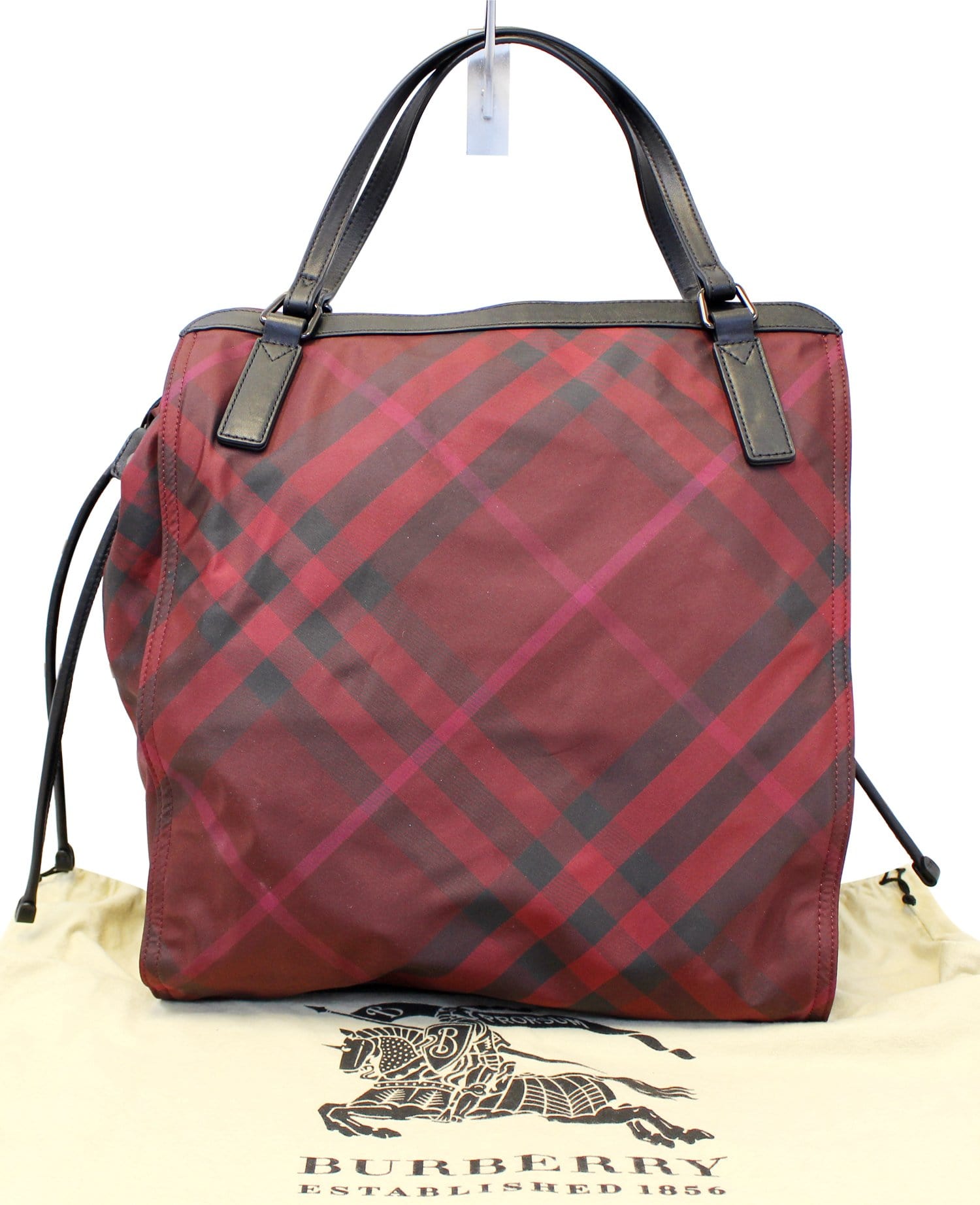 Burberry Buckleigh Packable Burgundy Nylon/Leather Tote  Shoulder Bag