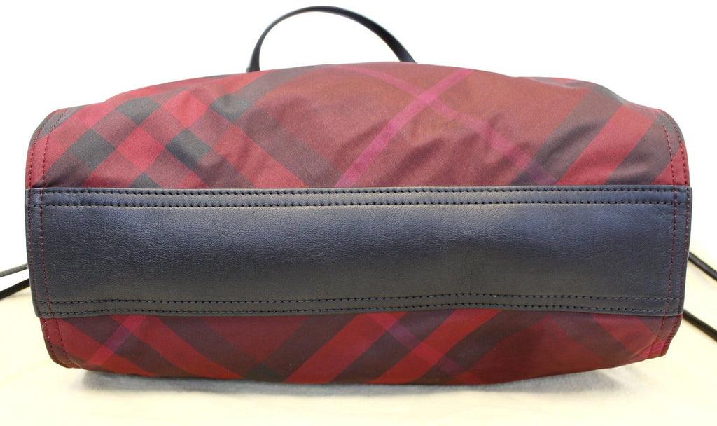 Burberry Buckleigh Packable Burgundy Nylon/Leather Tote  Shoulder Bag