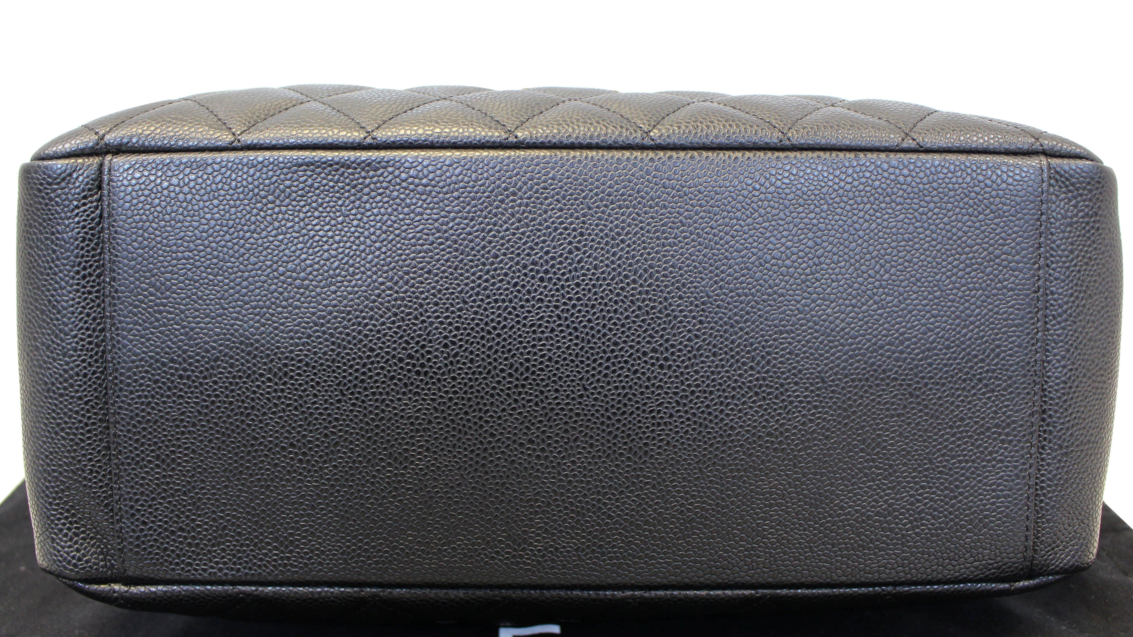 CHANEL Black Caviar Leather Grand Shopping Tote Bag
