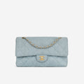 Chanel Classic Flap Bag - Blue Raffia